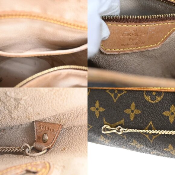 LOUIS VUITTON BUCKET GM Shoulder Tote Bag Monogram Leather Brown - Picture 9 of 13